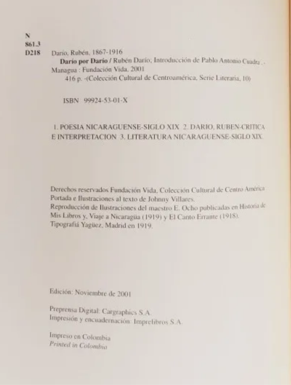 Libro Darío Por Darío (Usado)